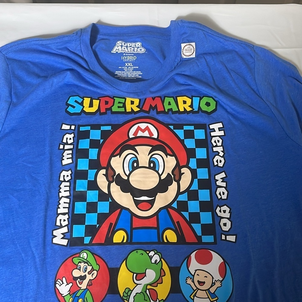 Nintendo Super Mario Blue T-Shirt authentic and hard to find - Picture 5 of 15